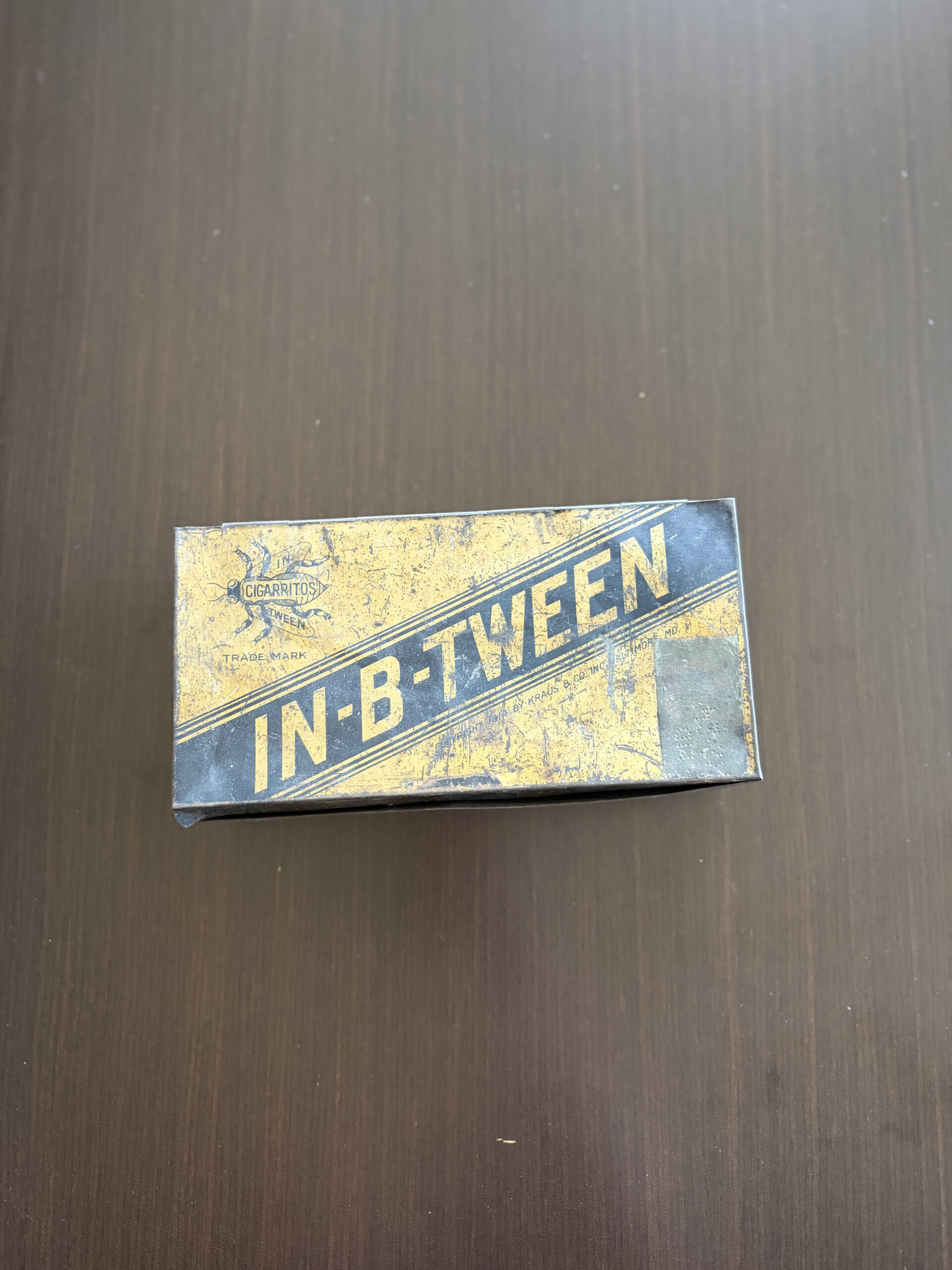 antique in b tween cigarritos tin kraus & co baltimore md 1914 hinged tobacco box antique in b tween cigarritos tin kraus & co baltimore md 1914 hinged tobacco box