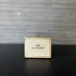 vintage chesterfield cigarette tin 1930s white gold crown tobacco box