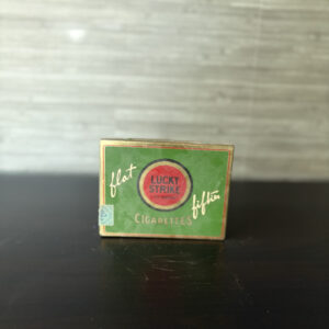 vintage lucky strike flat fifties cigarette tin green it’s toasted collectible box
