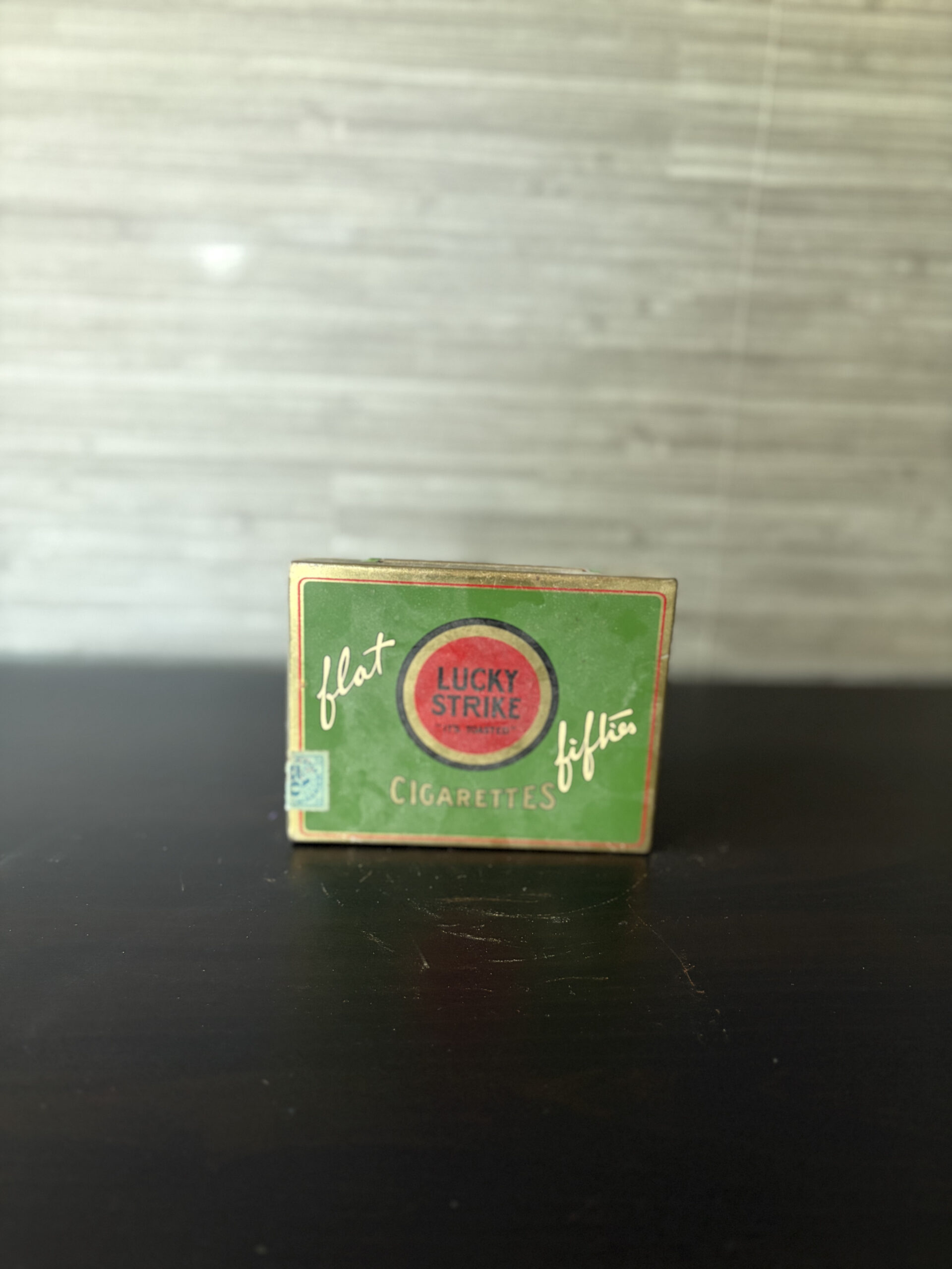vintage lucky strike flat fifties cigarette tin green it’s toasted collectible box vintage lucky strike flat fifties cigarette tin green it’s toasted collectible box