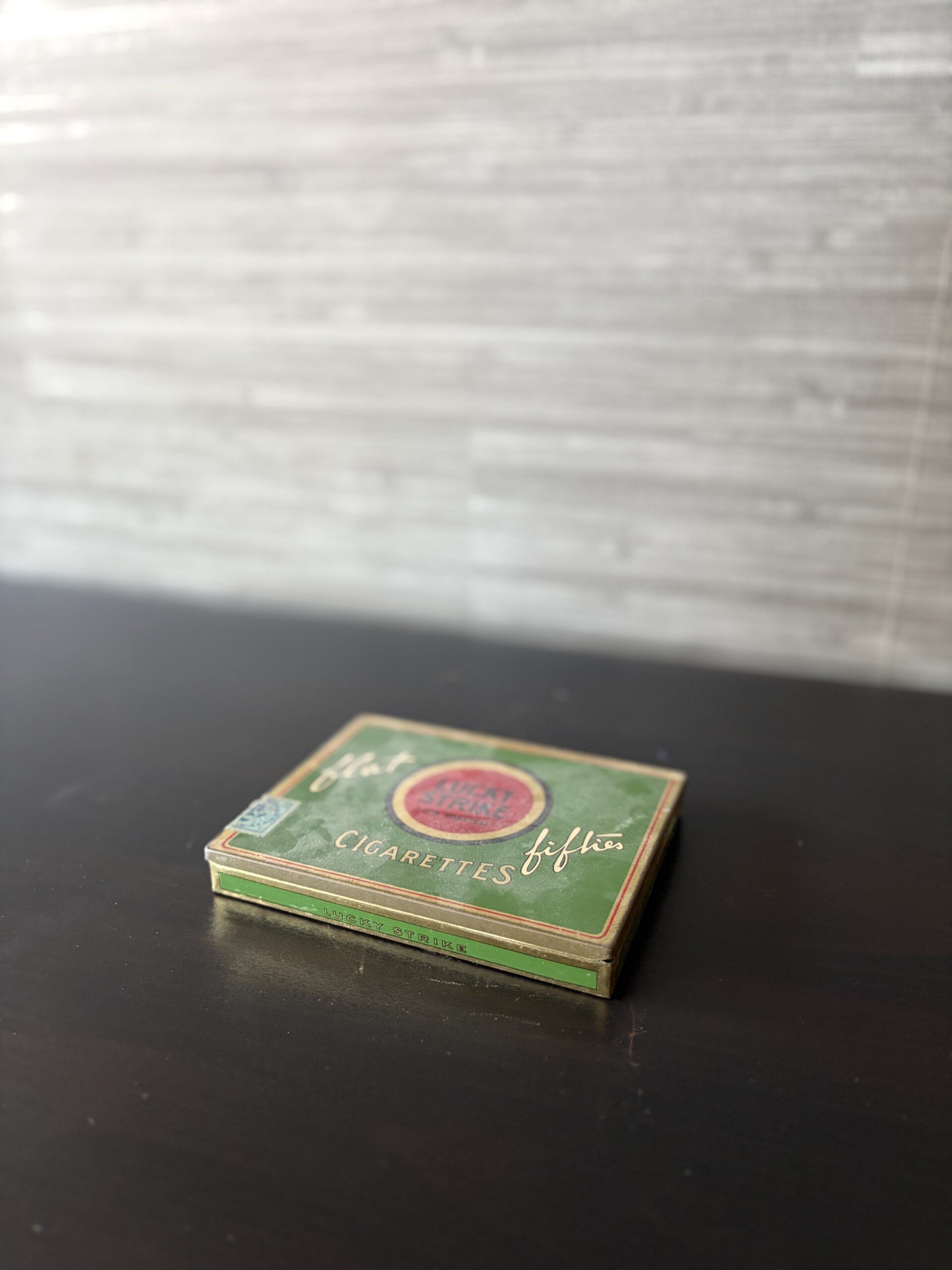vintage lucky strike flat fifties cigarette tin green it’s toasted collectible box vintage lucky strike flat fifties cigarette tin green it’s toasted collectible box