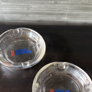 Shop pair of vintage philip morris usa clear glass ashtrays