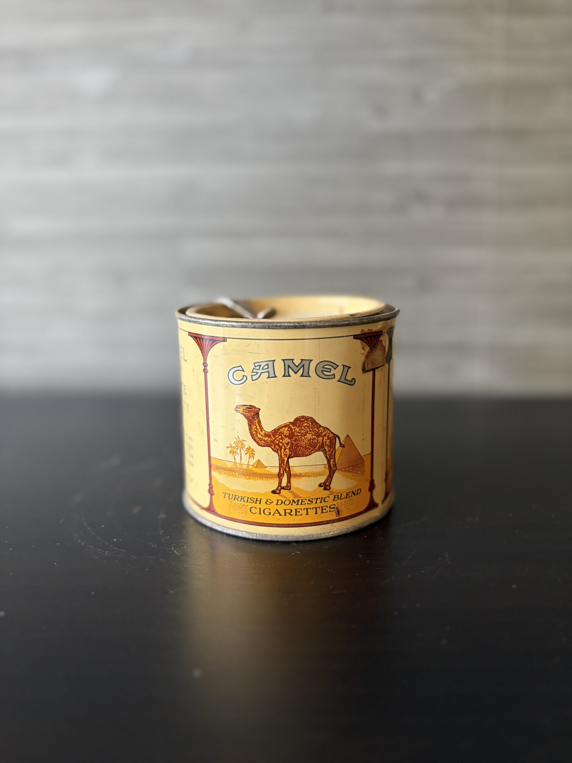 vintage camel 100’s turkish & domestic blend round cigarette tin r.j. reynolds vintage camel 100’s turkish & domestic blend round cigarette tin r.j. reynolds