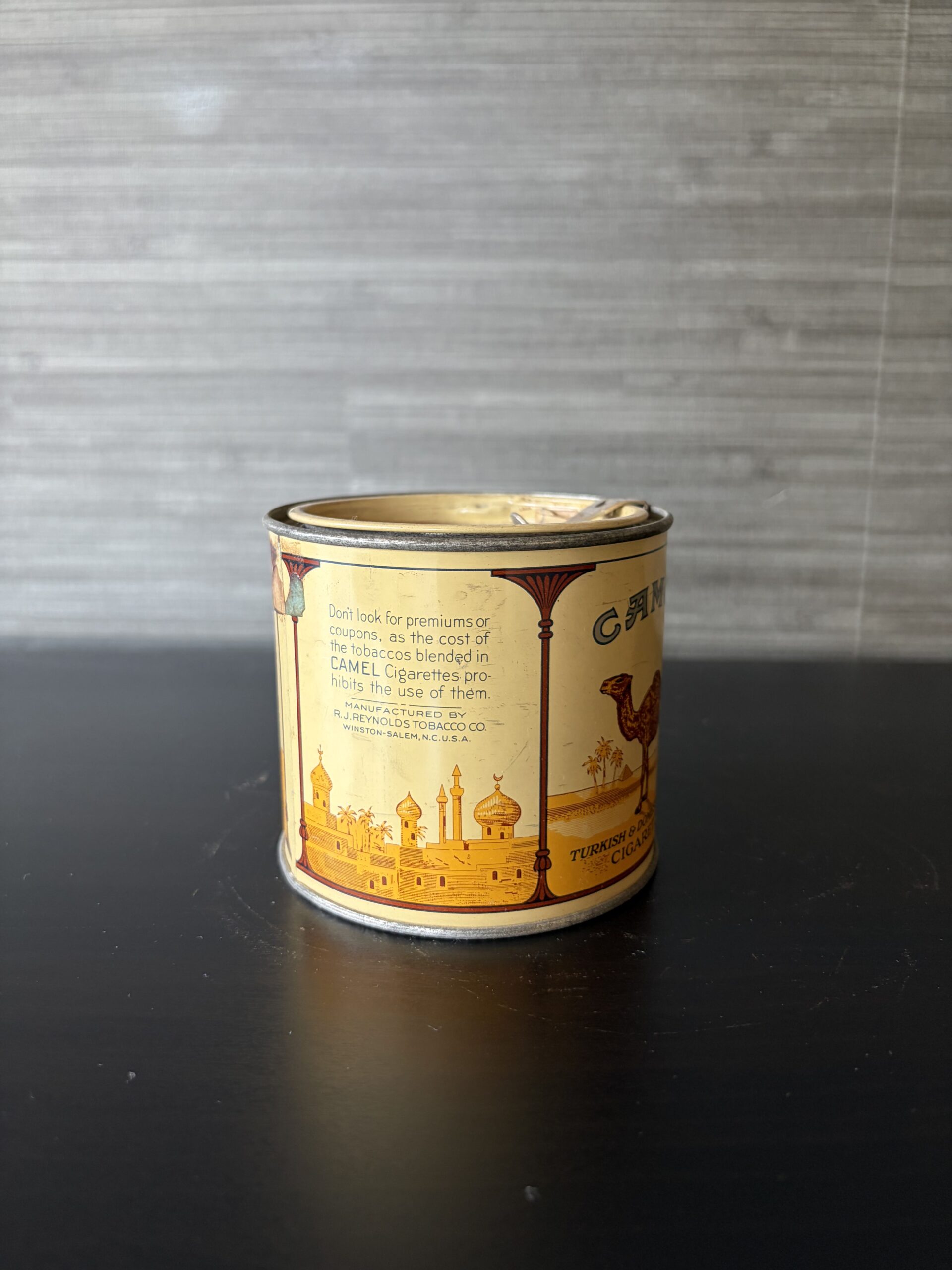 vintage camel 100’s turkish & domestic blend round cigarette tin r.j. reynolds vintage camel 100’s turkish & domestic blend round cigarette tin r.j. reynolds