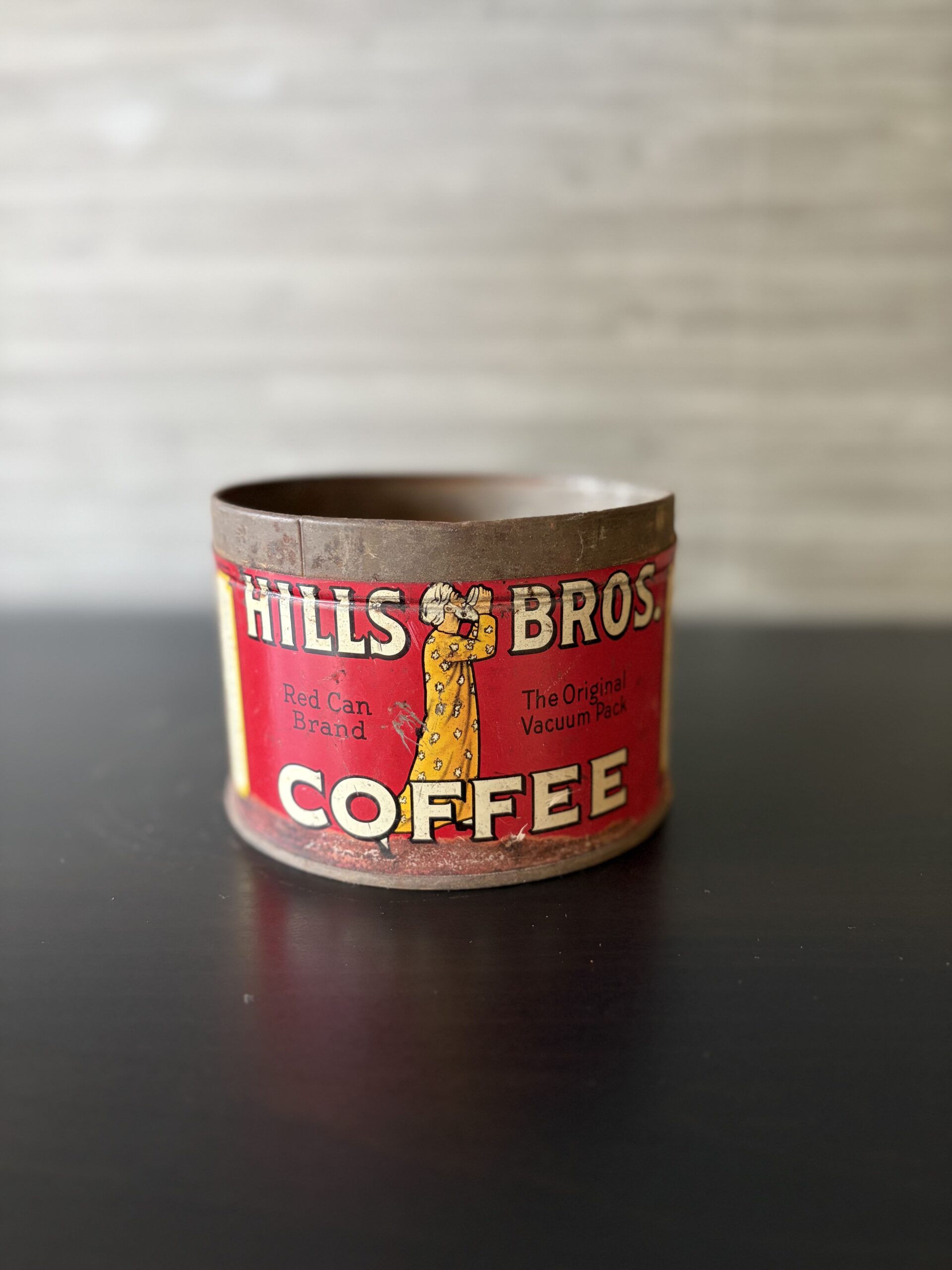 vintage hills bros coffee red can brand original vacuum pack tin vintage hills bros coffee red can brand original vacuum pack tin