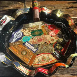 revibed vinyl cigar ashtray — special edition cigar band collage