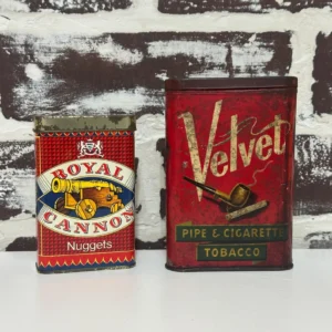 vintage collectible tobacco tins — velvet & royal cannon nuggets