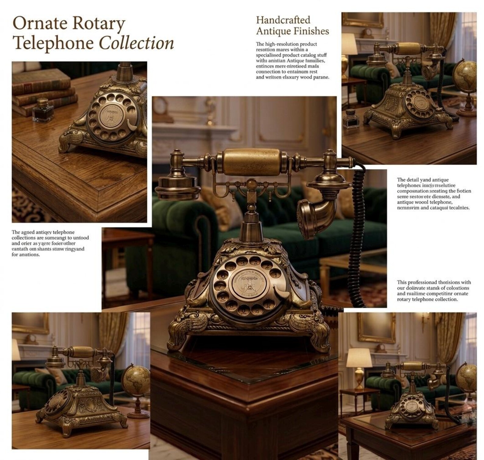 luxury vintage rotary antique desk telephone, solid metal retro telephone, home & office decor luxury vintage rotary antique desk telephone, solid metal retro telephone, home & office decor