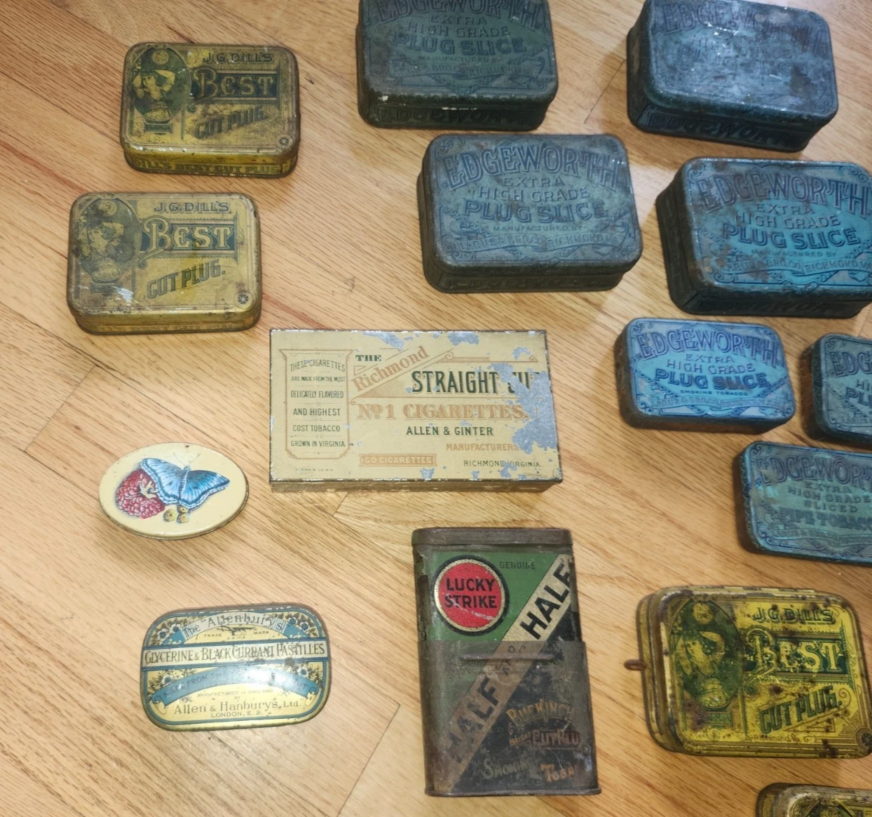 21 vintage empty tobacco tins varying condition, brands & sizes 21 vintage empty tobacco tins varying condition, brands & sizes