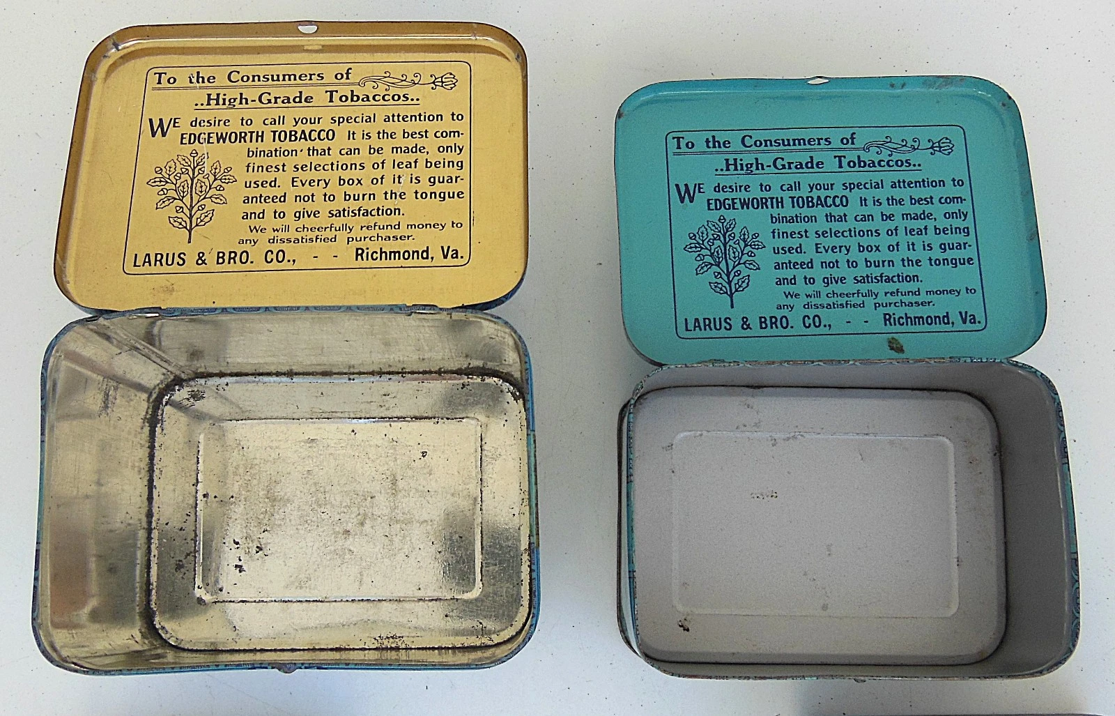 5 vintage edgeworth tobacco tins w/hinged lids 5 vintage edgeworth tobacco tins w/hinged lids