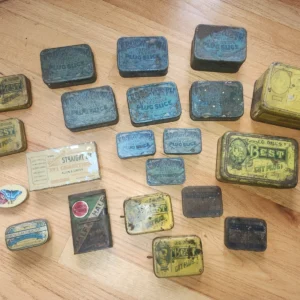21 vintage empty tobacco tins varying condition, brands & sizes