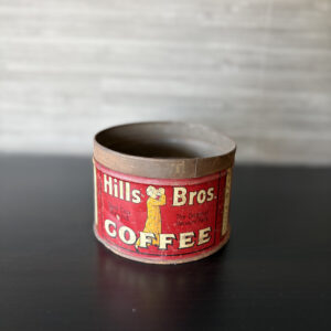 vintage hills bros coffee original vacuum pack red advertising tin – no. 2