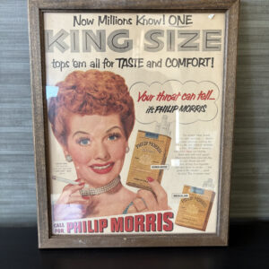 Home vintage 1953 lucille ball philip morris king size cigarettes framed magazine advertisement