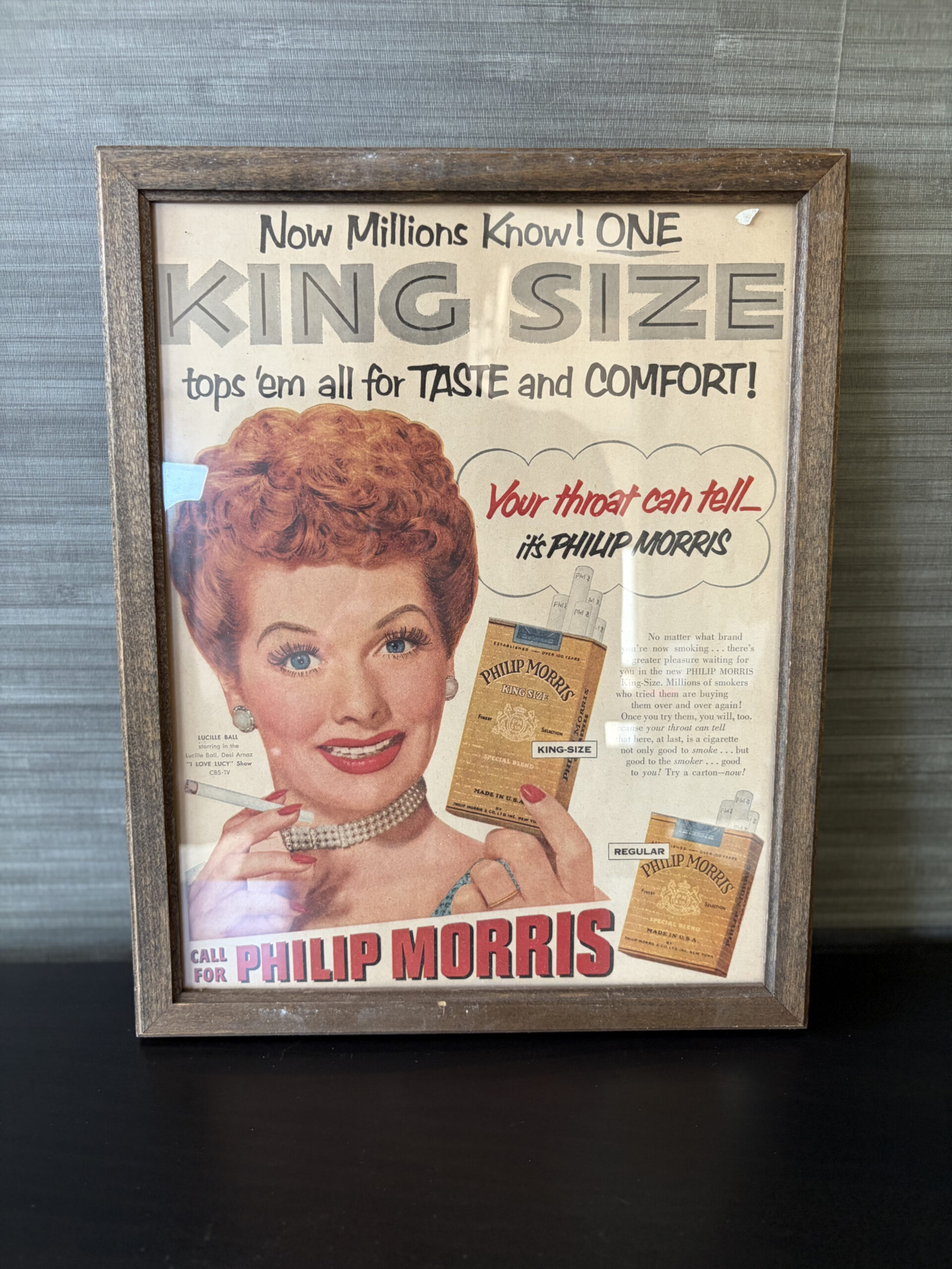 vintage 1953 lucille ball philip morris king size cigarettes framed magazine advertisement vintage 1953 lucille ball philip morris king size cigarettes framed magazine advertisement