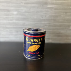 Home vintage granger rough cut pipe tobacco tin leaf design knob lid canister liggett & myers