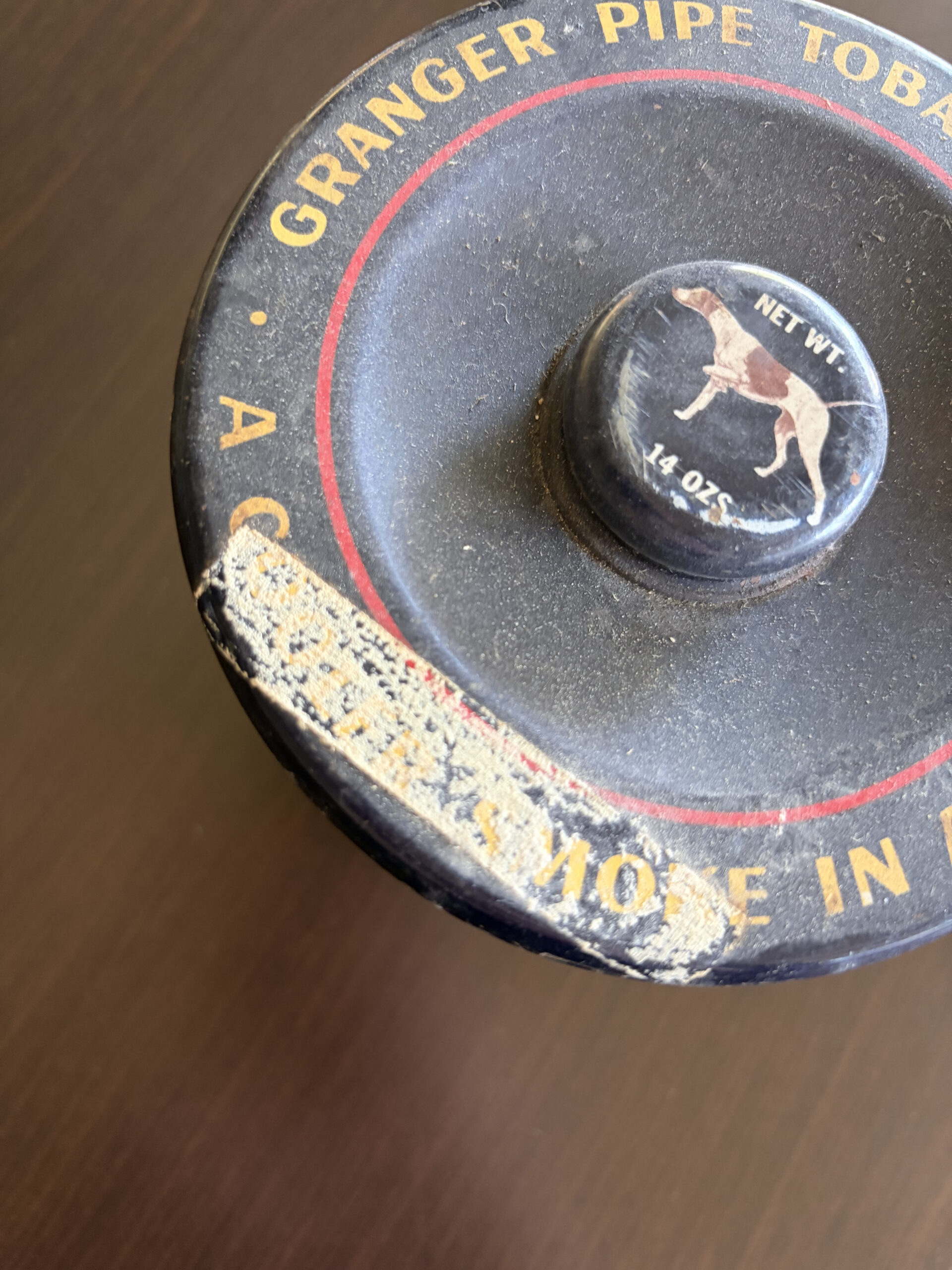 vintage granger rough cut pipe tobacco tin leaf design knob lid canister liggett & myers vintage granger rough cut pipe tobacco tin leaf design knob lid canister liggett & myers